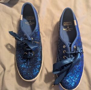 Keds Blue Glitter Lace-Up Sneakers